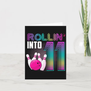 Cartão Boliche Festa Rollin' Na Garota B de aniversário d