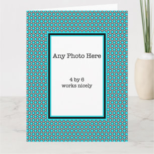 Cartão Bolinhas Azul Sua Foto