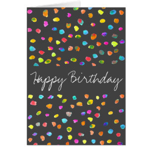 Cartão Bolinhas boho bonitinho, aniversário criativo femi