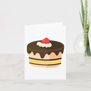 Cartão Bolo com Drip de Chocolate e Morango