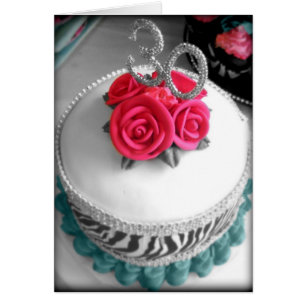 Cartão Bolo da listra de 30 zebras