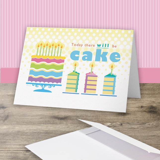 Cartão Bolo de Aniversário Celebra Amarelo (Criador carregado)