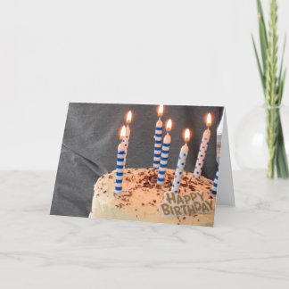 Cartão Bolo de Aniversário com Velas