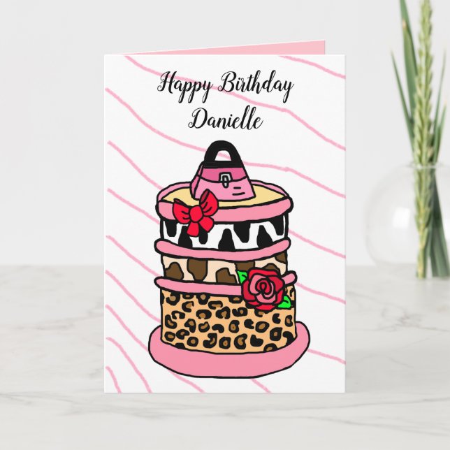 Cartão Bolo de Aniversário da Selva (Frente)