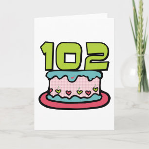 Cartão Bolo de aniversário das pessoas de 102 anos