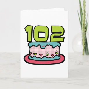 Cartão Bolo de aniversário de 102 anos