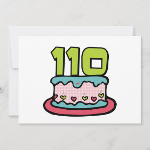 Cartão Bolo De Aniversário De 110 Anos
