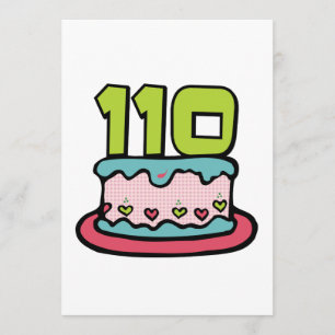 Cartão Bolo De Aniversário De 110 Anos