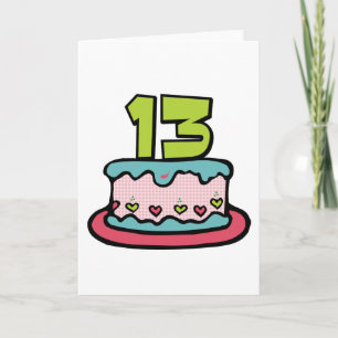 Cartão Bolo de aniversário de 13 anos