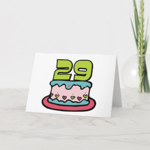 Cartão Bolo de aniversário de 29 anos