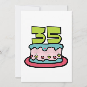 Cartão Bolo de aniversário de 35 anos