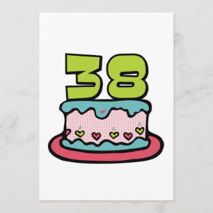 Cartão Bolo de aniversário de 38 anos