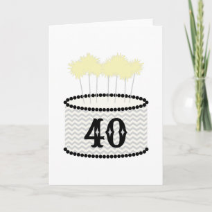 Cartão Bolo de aniversário de 40 anos