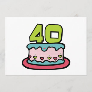 Cartão Bolo de aniversário de 40 anos