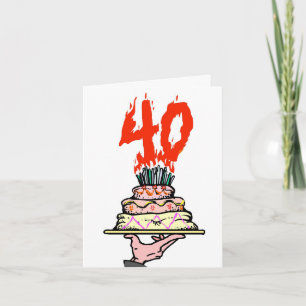 Cartão Bolo de aniversário de 40 anos personalizado
