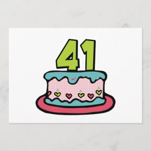 Cartão Bolo de aniversário de 41 anos