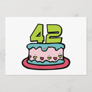 Cartão Bolo de aniversário de 42 anos