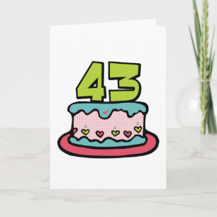 Cartão Bolo de aniversário de 43 anos