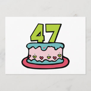 Cartão Bolo de aniversário de 47 anos