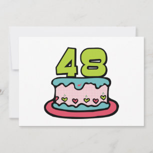 Cartão Bolo de aniversário de 48 anos