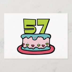 Cartão Bolo de aniversário de 57 anos