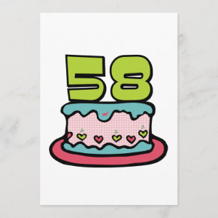 Cartão Bolo de aniversário de 58 anos