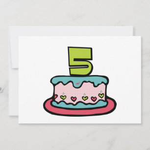 Cartão Bolo de aniversário de 5 anos