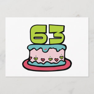Cartão Bolo de aniversário de 63 anos