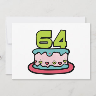 Cartão Bolo de aniversário de 64 anos