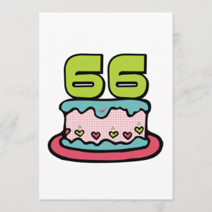 Cartão Bolo de aniversário de 66 anos