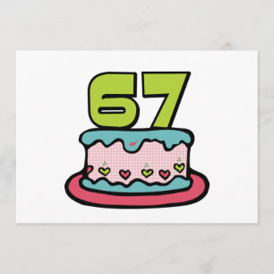 Cartão Bolo de aniversário de 67 anos