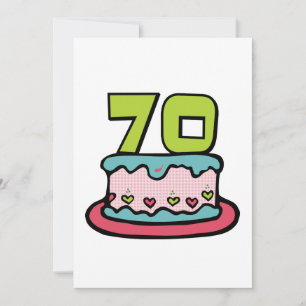 Cartão Bolo de aniversário de 70 anos
