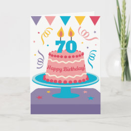 Cartão Bolo de Aniversário de 70: Personalizável!