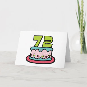 Cartão Bolo de aniversário de 72 anos