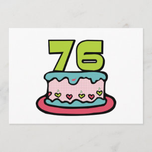 Cartão Bolo de aniversário de 76 anos
