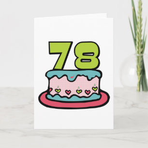 Cartão Bolo de aniversário de 78 anos