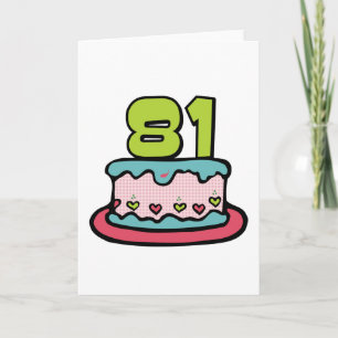 Cartão Bolo de aniversário de 81 anos