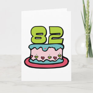 Cartão Bolo de aniversário de 82 anos