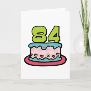 Cartão Bolo de Aniversário de 84 Anos