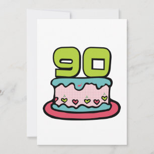 Cartão Bolo De Aniversário De 90 Anos