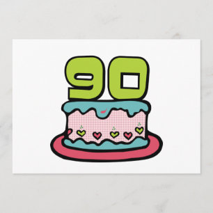 Cartão Bolo De Aniversário De 90 Anos