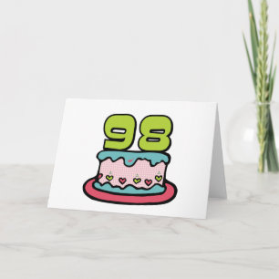 Cartão Bolo de aniversário de 98 anos