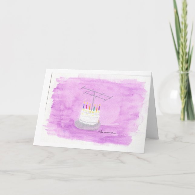 Cartão Bolo de Aniversário do Ham Radio (Frente)