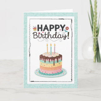 Cartão Bolo de Aniversário Doce Tratamento