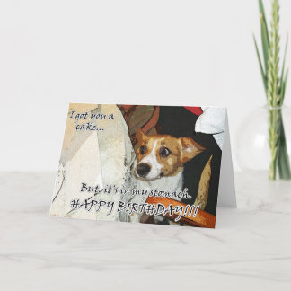 Cartão Bolo de aniversário engraçado do Corgi