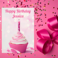 Bolo De Aniversário Feliz Foto De Cupcake Rosa Fof
