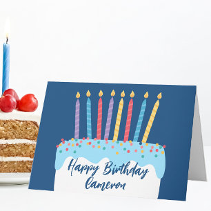 Cartão Bolo de Aniversário Personalizado da Moda