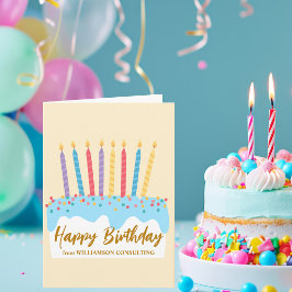 Cartão Bolo de Aniversário Personalizado Da Nossa Equipe 