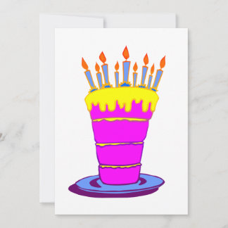 Cartão Bolo-de-Aniversário Rosa Gigante