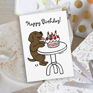Cartão Bolo de Cartoon de Chocolate de Bolo de Aniversári